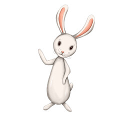 Fototapeta premium cute little bunny nursery art element, hand drawn woodland animal