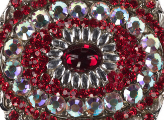 precious brooch with ruby isolated on white background