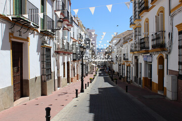 Fototapeta premium Main street of the town of Olvera, in the province of Cádiz