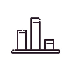 infographic bars chart line style icon vector design