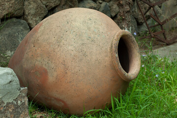 clay jar in nature