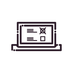 laptop with president election options line style icon vector design