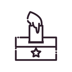 hand with paper and vote box line style icon vector design