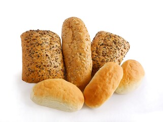 various tasty rolls with seeds for breakfast