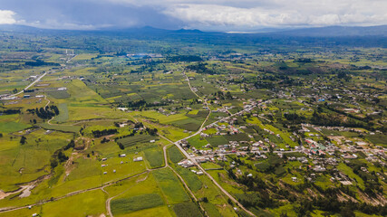 Aerial photography of the Mexican countryside, in the municipality of Almoloya de Juarez, in the State of Mexico. 3