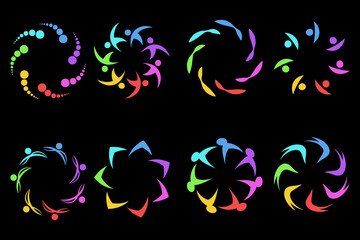 Logo social teamwork and friendship created