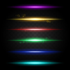 Collecton of effect neon glowing ligh