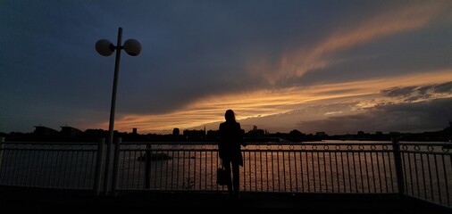 girl watching sunset
