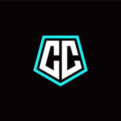 Obraz premium Initial C C letter with polygon modern style logo template vector