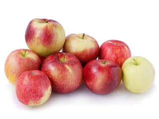 red and green tasty apple close up