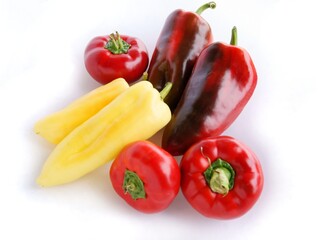multicolor fruits of pepper vegetable close up