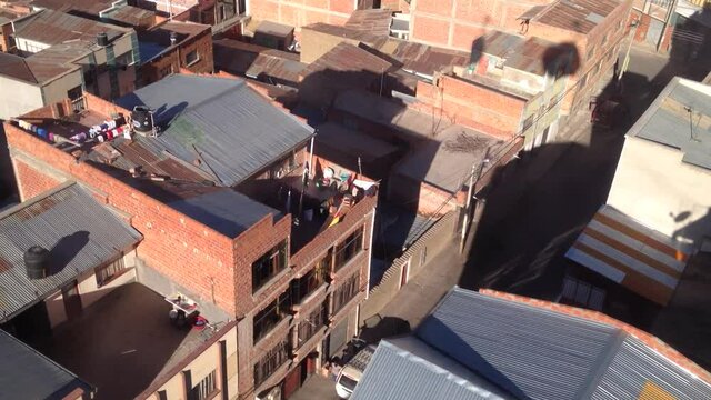 View Aerial of the City of La Paz from a Cable Car
