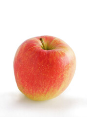 red and green tasty apple close up