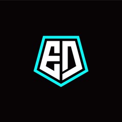 Initial E D letter with polygon modern style logo template vector