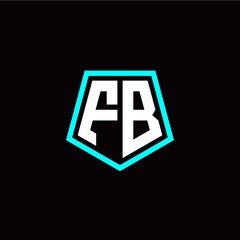 Initial F B letter with polygon modern style logo template vector