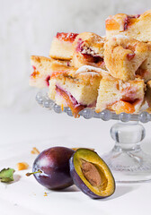 Portion of Plum Cake on a plate