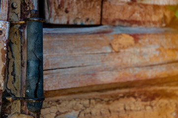 Close-up crack. Doorknob with crack close-up. Cracked surface on an old wooden background. Cracked texture. Conceptual photo. Take what you have.
