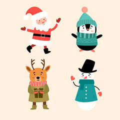 set of funny cartoon characters