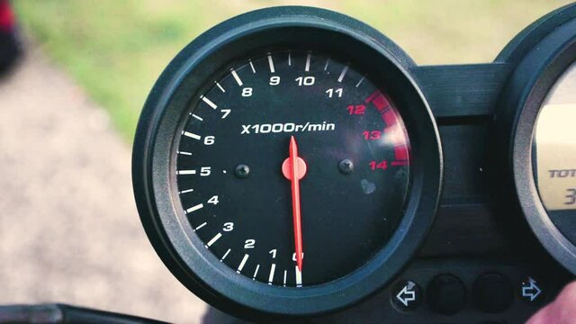 Speed meter of a motorcycle.