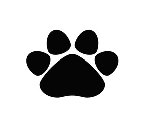 Dog footprint on a white background. Symbol. Vector illustration.