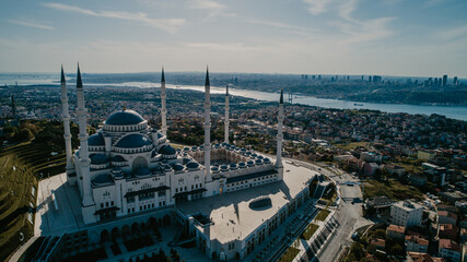 İstanbul Camlica mosque arial shot