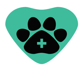 Dog footprint on a white background. Symbol. Vector illustration.