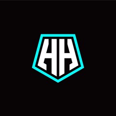 Initial H H letter with polygon modern style logo template vector