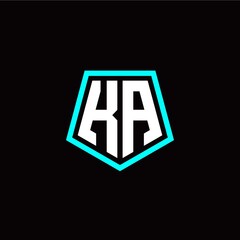 Obraz premium Initial K A letter with polygon modern style logo template vector