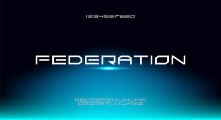 Federation, an Abstract technology futuristic alphabet font. digital space typography vector illustration design