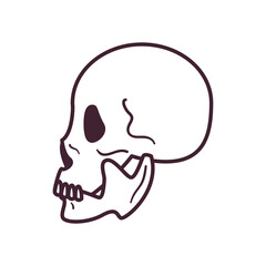 skull head side view line style icon vector design
