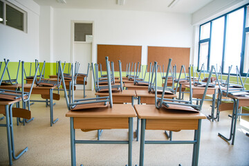 empty classroom in school