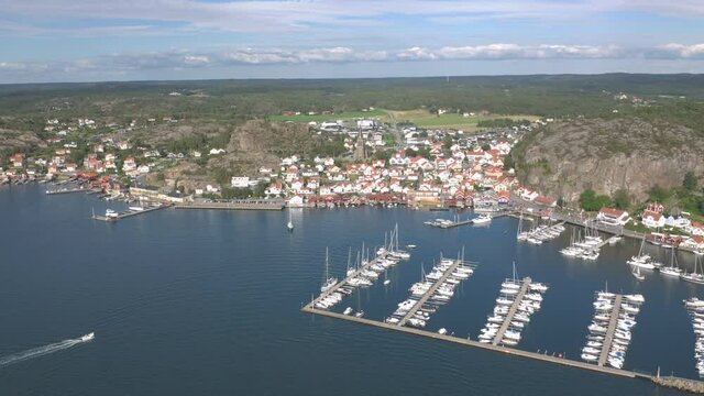 Aerial view of Fjallbacka in Bohuslan, Sweden