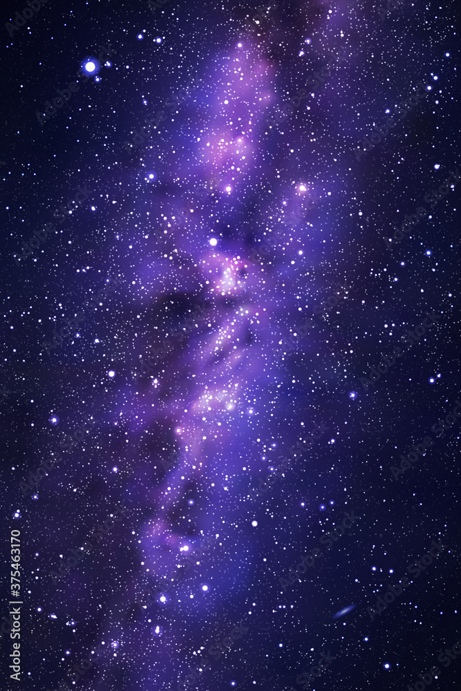 Sticker night starry sky and milky way. stars and nebula. space background