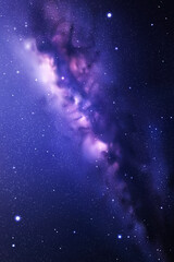 Night starry sky and Milky Way. Stars and nebula. Space background