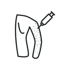 male back with injection line style icon vector design