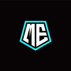 Initial M E letter with polygon modern style logo template vector