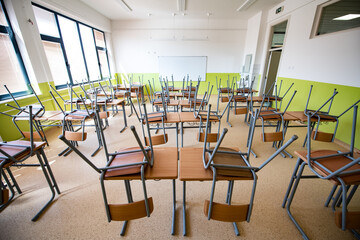 empty classroom in school