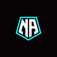 Initial N A letter with polygon modern style logo template vector