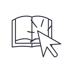 ebook with cursor line style icon vector design