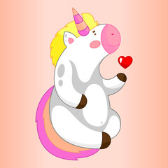 drawing cute unicorn cartoon