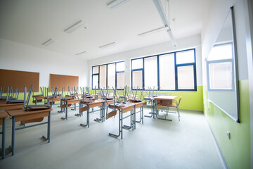 empty classroom in school