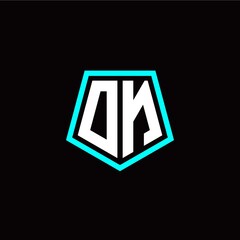 Initial O N letter with polygon modern style logo template vector