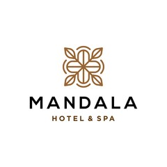 Fototapeta na wymiar Abstract mandala flower swirl logo icon vector design. Elegant premium ornament vector logotype symbol. logo for hotel,spa,salon, and atelier