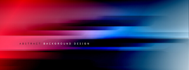 Fototapeta premium Motion concept neon shiny lines on liquid color gradients abstract backgrounds. Dynamic shadows and lights templates for text