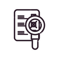 lupe with president election options paper line style icon vector design