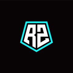 Obraz premium Initial R Z letter with polygon modern style logo template vector