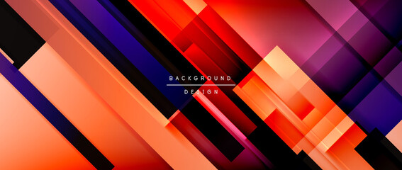 Dynamic lines on fluid color gradient. Trendy geometric abstract background for your text, logo or graphics