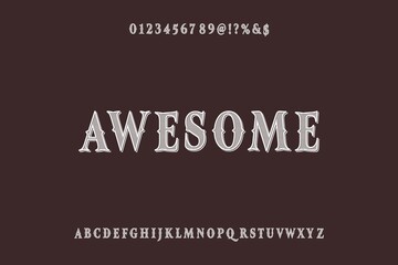 alphabet vintage font,  blue and white style background vector, typeface design