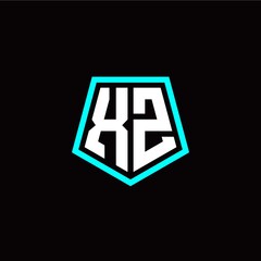 Obraz premium Initial X Z letter with polygon modern style logo template vector