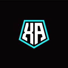 Obraz premium Initial X A letter with polygon modern style logo template vector